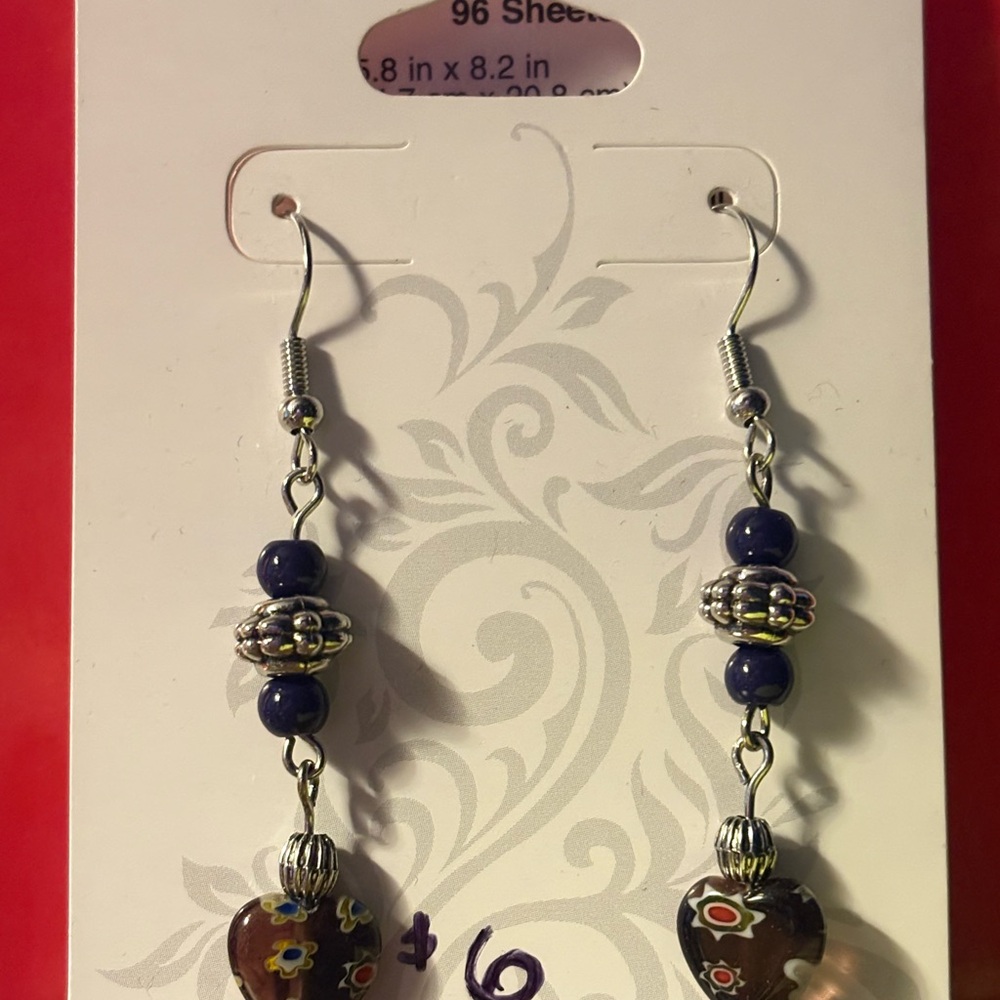 Heart-Shaped Beaded Earrings